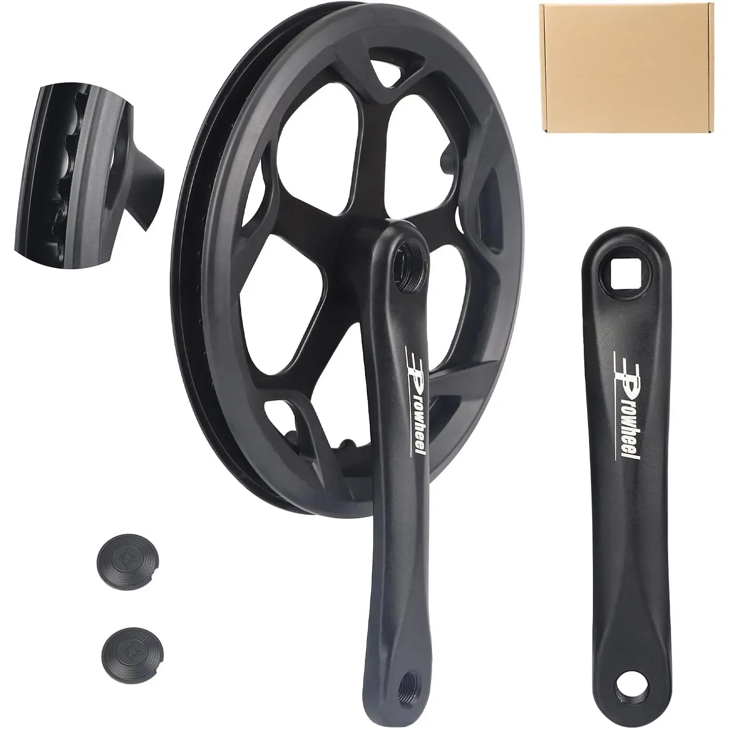 Prowheel  Crankset 46T/48T/52T - 170mm  Square Crankset Set Double Chain Cover 170MM Crank Aluminium Alloy Arm for Single/1/6/7/8 Speeds City , ,E-,Folding