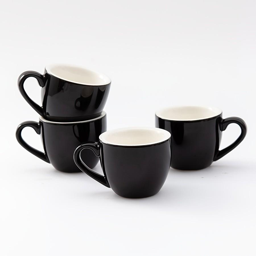 4pcs 60ML/2oz Ceramic Espresso Cups with Handle, Perfect for Espresso Machines, Ideal Gift for Coffee Lovers, Small Tea Cups
