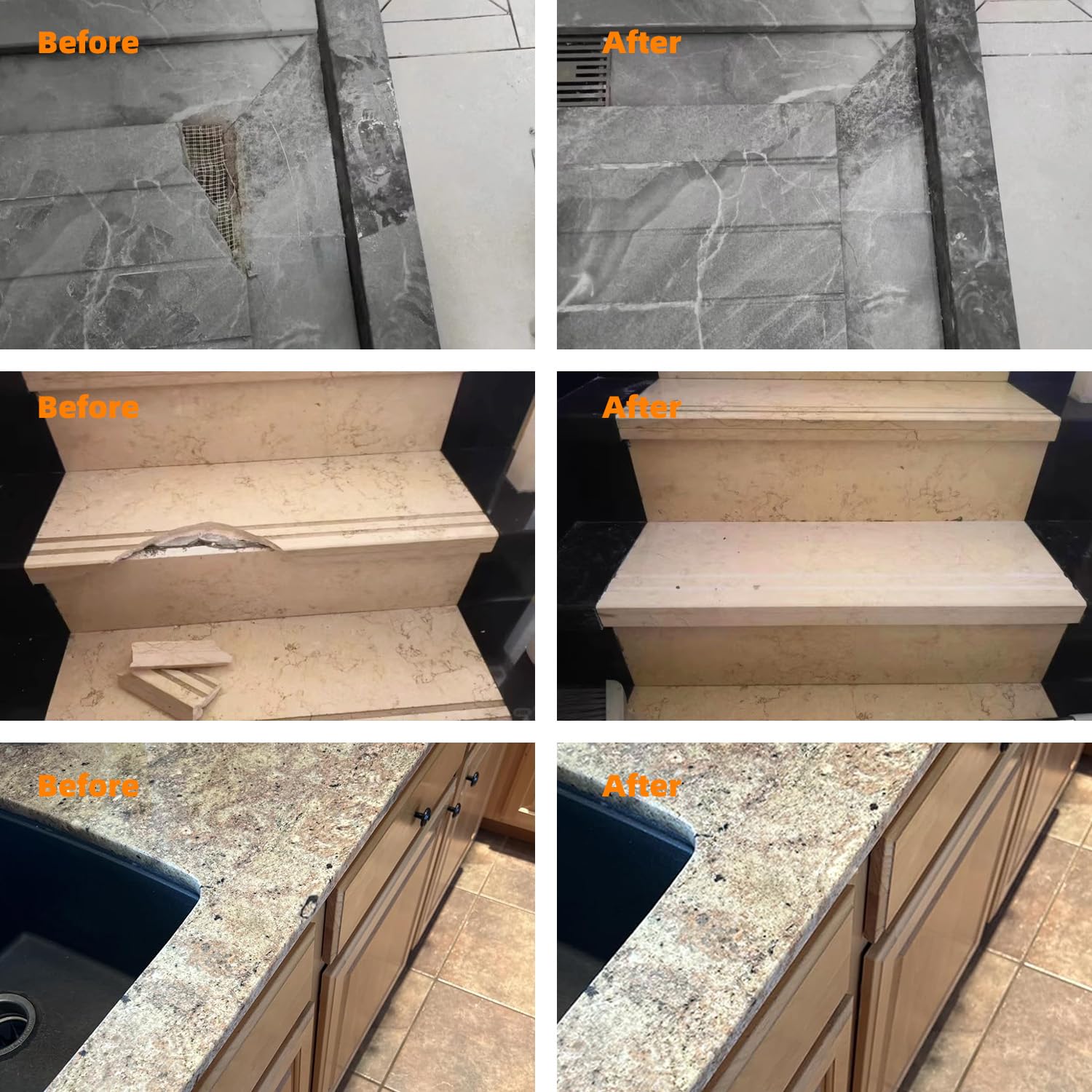 Granite and Quartz Countertop Chip Filler Repair Kit Tile & Fiberglass Porcelain Repair Kit,Marble Tub Repair Kit 3.7 OZ Cracks Ceramic Corian Bathtub Sink Toilet Holes Scratchs Granite and Quartz Countertop Chip Filler Repair Kit Tile & Fiberglass Porcelain Repair Kit,Marble Tub Repair Kit 3.7 OZ Cracks Ceramic Corian Bathtub Sink Toilet Holes Scratchs