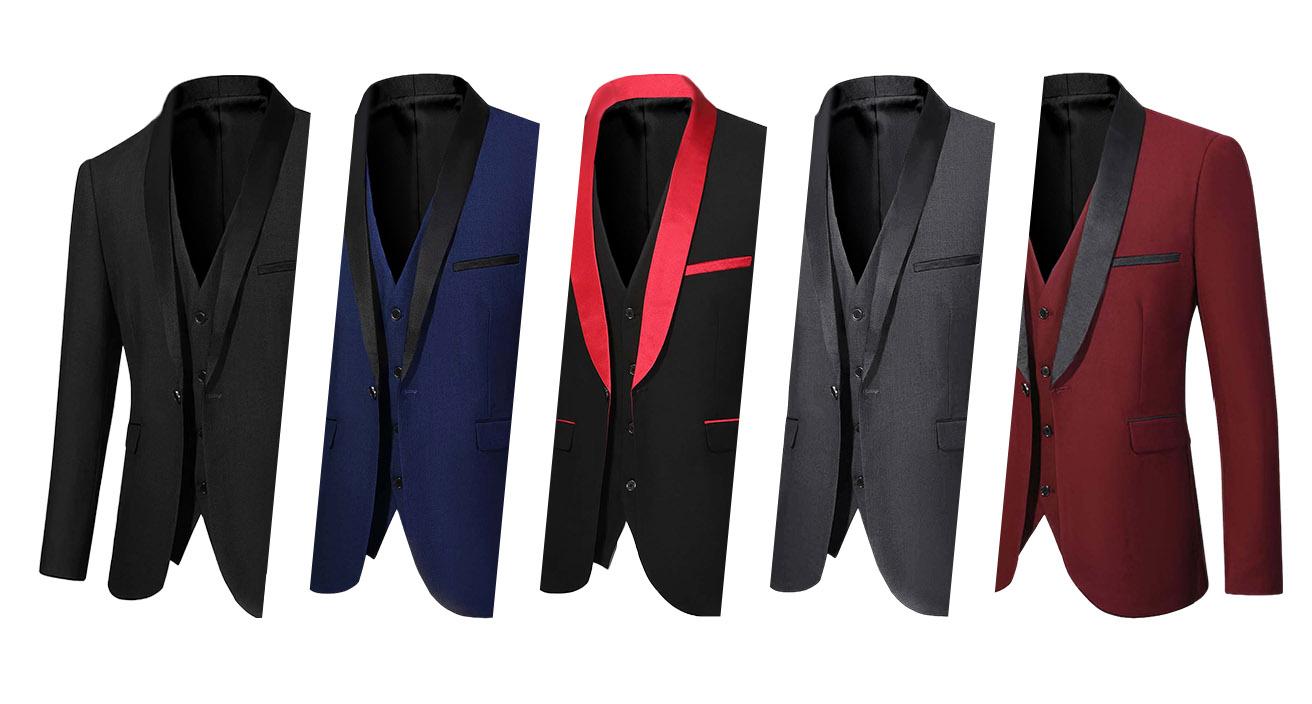 Elegant Three-Piece Men's Suit in British Style with Shawl Collar for Business Banquets Weddings and Other Events Menswear Classic Formal Long Sleeve Plain Fashion Set