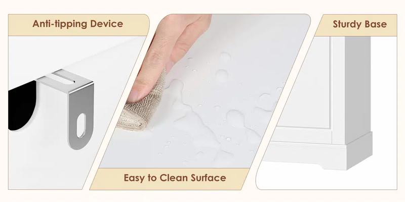 FOTOSOK 74'' Pantry Cabinet, Wood Kitchen Pantry with Microwave Shelf and Adjustable Shelves, Tall Kitchen Hutch with 6 Doors and 2 Drawers