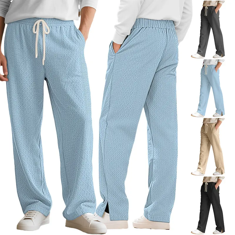 Men Lightweight Jogger Sweatpants Elastic Drawstring Waist Secure Zipper Pockets Slim Cuffed Ankle Casual Workout Running Trousers Multiple Colors Available