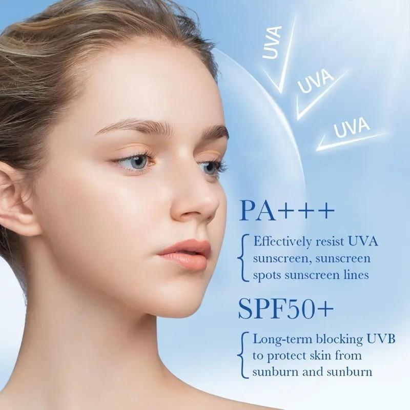 SPF 50+ PA+++ 3-in-1 Hydrating Moisturizer Sunscreen UV Isolation Cream, Color Corrector Face Primer, Pre-Makeup Base for Oil Control, Moisturizing & Pore-Blurring, Luminous Even Skin Tone, Facial Moisturizer Sunscreen, Sun Protectant, Sun Blocking Cream