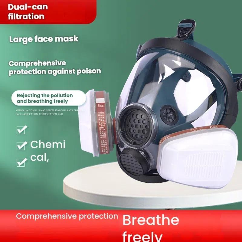 High-End Reusable Full Face Dustproof Gasproof Mask with Dual Filters, 17in1/19in1, Dustproof, Toxic Protection, Ideal for Painting, Woodworking, DIY