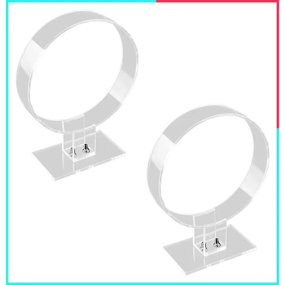 2 Pack Clear Acrylic Headband Display Stand, Transparent Hair Hoop Holder and Hairband Organizer for Retail Display