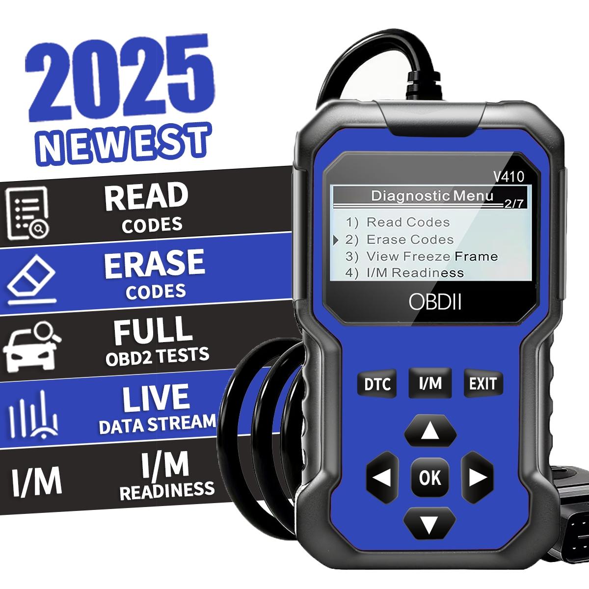 New Obd2 Scanner Diagnostic Tool, Complete Engine Code Reader, Reset, Data Stream, I/m Readiness, Vehicle Info, Voltage Test, All Obdii/eobd Vehicles, Automotive Scan Tool