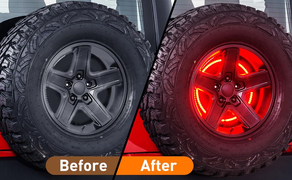 Nilight Spare Tire Brake Light Wheel Light 3rd Third Brake Light Rear lights for Wrangler 2007-2018 JK JKU YJ TJ Red Light Led Backlights Vehicle  dealsforyoudays