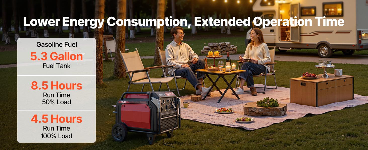 VEVOR Inverter Generator, 10000W Peak Watt 6800W Operating Watt Quiet Inverter Generator, Remote Start Inverters Generators for Home Outdoor, Gas Powered, Stable Power, CO Sensor, RV Ready 1A 2.1A Outlets, Long Run Time