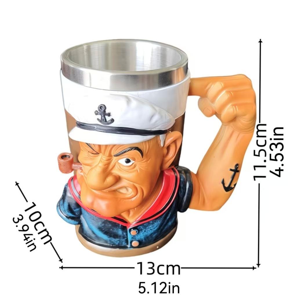 2026 New Model 3D Popeye Power Coffee Cup, Collector’s Edition Shape Cup, Home and Office Decoration, Unique Gift Idea
