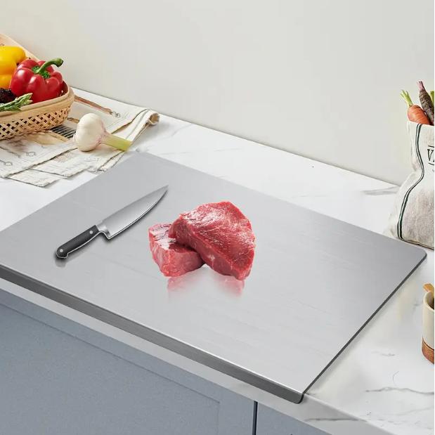 Stainless Steel Chopping Board, Non-slip Kitchen Chopping Board, Kitchen Cutting Board, Kitchen Accessories, Household Kitchen Gadgets Stainless Steel Chopping Board, Non-slip Kitchen Chopping Board, Kitchen Cutting Board, Kitchen Accessories, Household Kitchen Gadgets