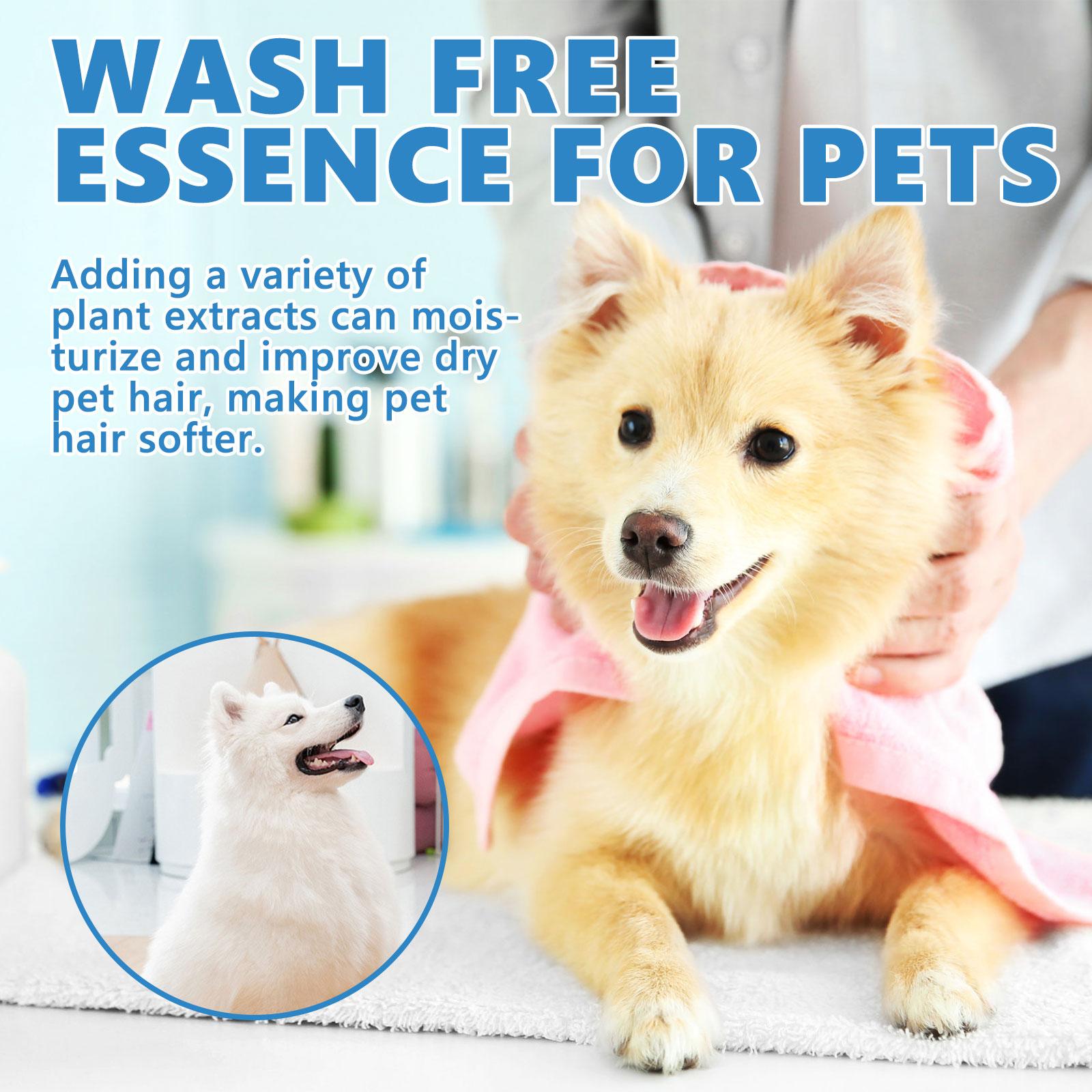 Yegbong Pet No-Rinse Essence Set - No-Rinse Grooming Essence for Cats and Dogs That Cleanses Fur, Fluffs, Smooths, and Provides Fragrant Care, Smoothness