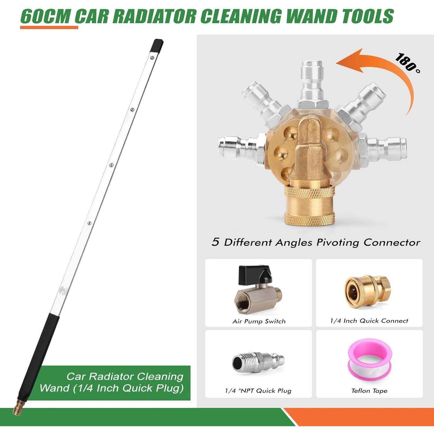 24 Inch Washer Wand for Radiator Cleaning Tools, Dual-Use Radiator ...