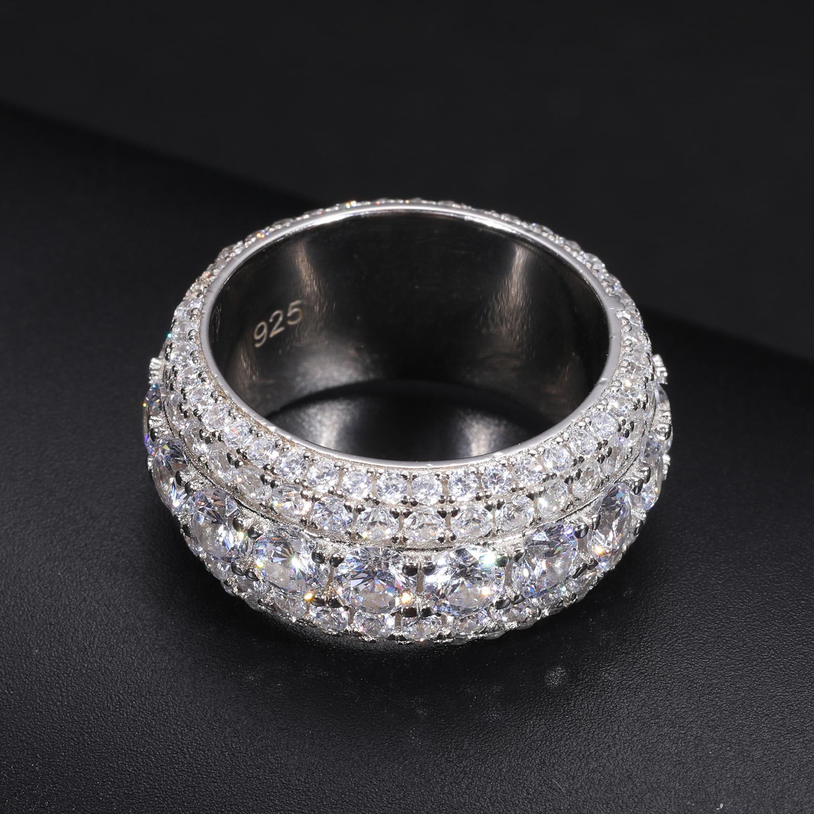 【#R60 Livestream】UCCIYO 18K Gold-Plated Ring with Lab-Grown Moissanite For Men Hip Hop Pave Setting S925 Sterling Silver Rings Hip Hop Jewelry