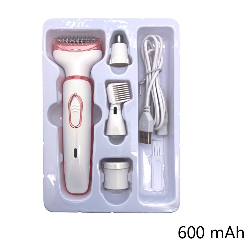 4 in 1 Electric Body Hair Trimmer, 1 Set Portable USB Rechargeable Hair Removal Tool for Face, Nose, Underarm, Eyebrow, Leg and Body