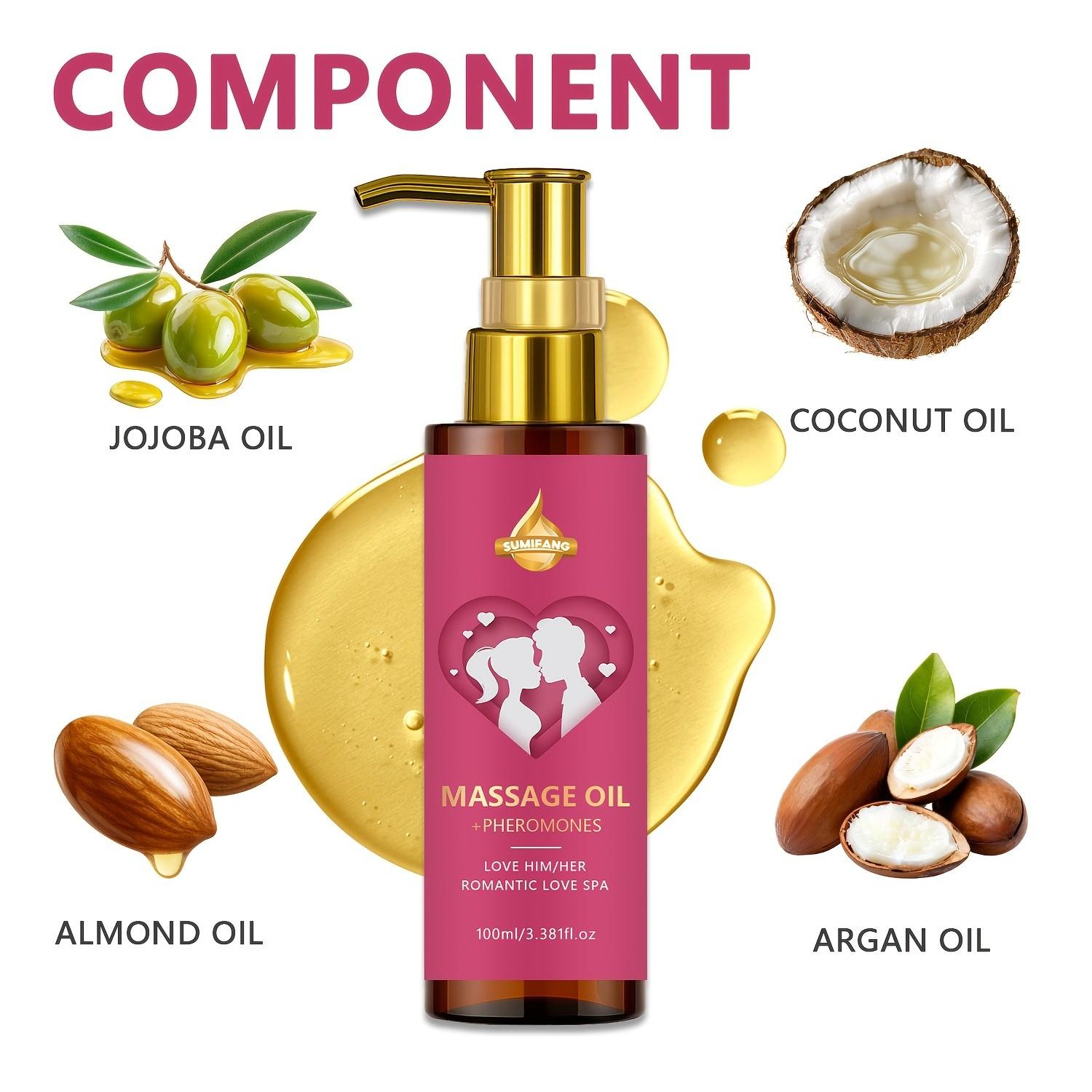 Informational Body Massage Oil, Selected Coconut & Jojoba Oils, Soft Non-Greasy Texture, Perfect for Couples, 100ML