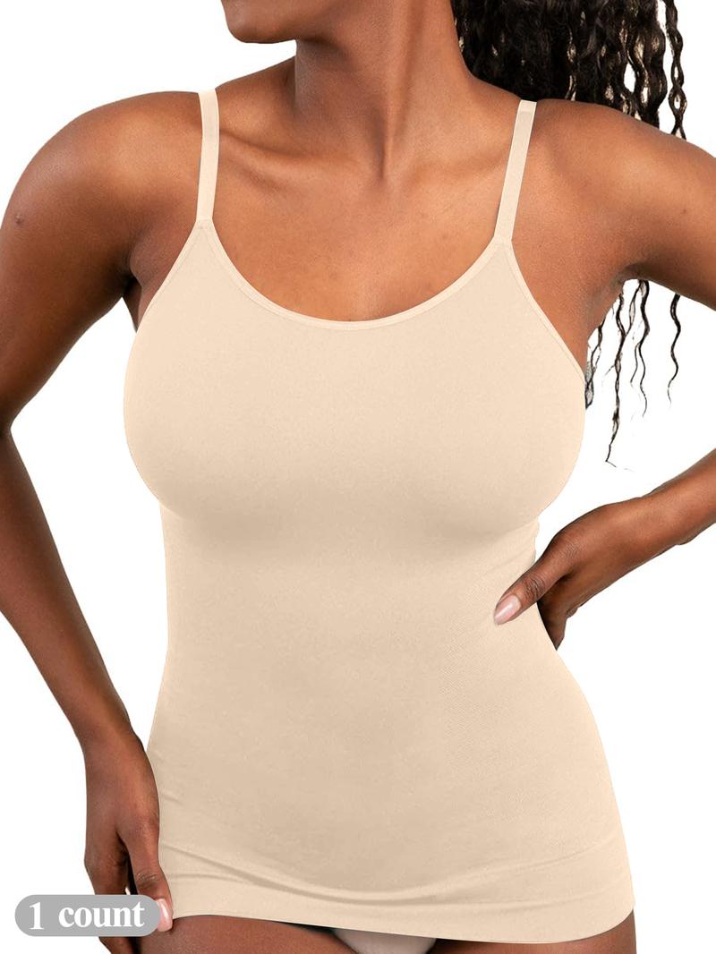 Women Tummy Control Shapewear Tank Top, Scoop Neck Seamless Compression Camisole Body Shaper, Body Sculpting Compression