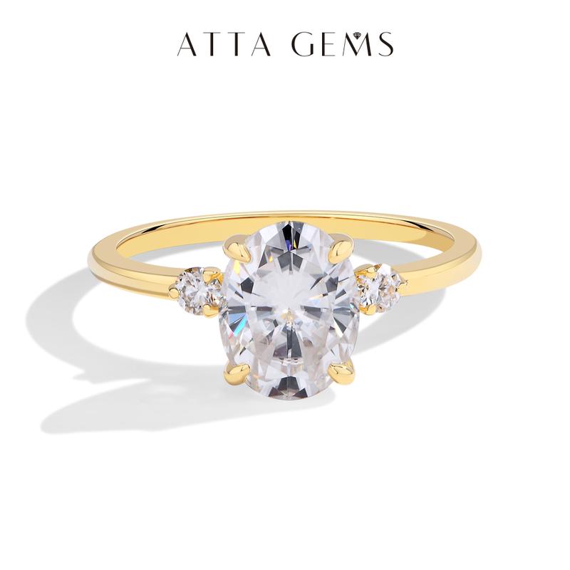 2CT Oval D VVS1 Color Synthetic Moissanite Ring for Women Engagement Wedding Fine Jewelry Gift Promise Ring R228