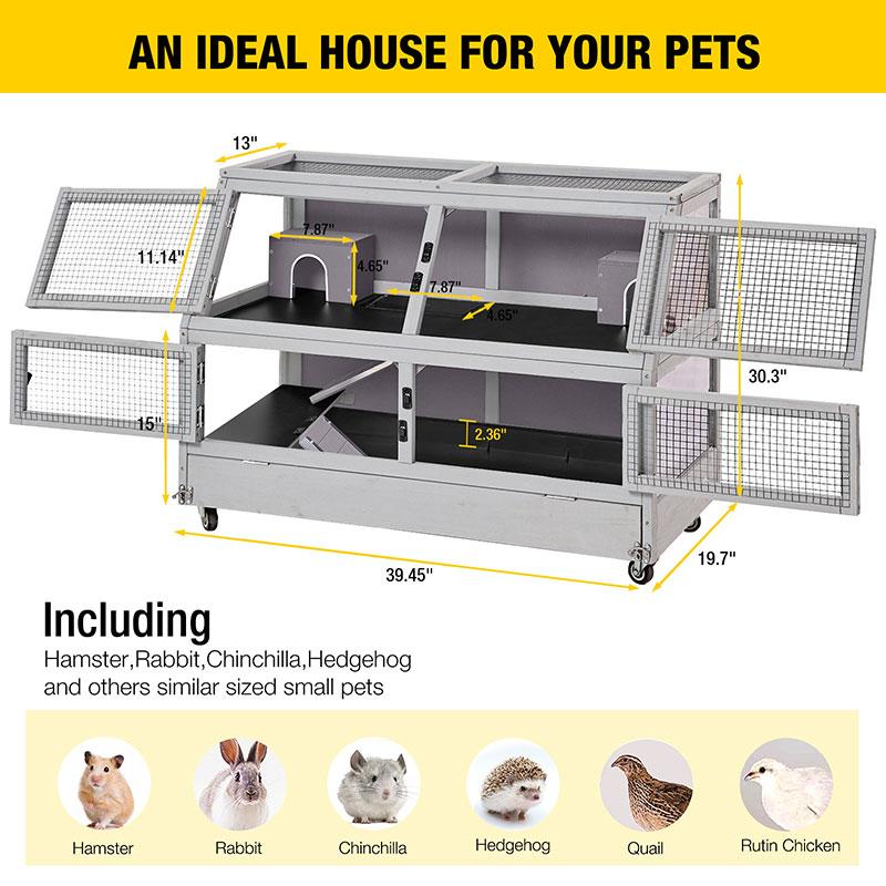 Aivituvin-AIR58 Two Levels Guinea Pig Cage| Large Hamster Cage with Wheels