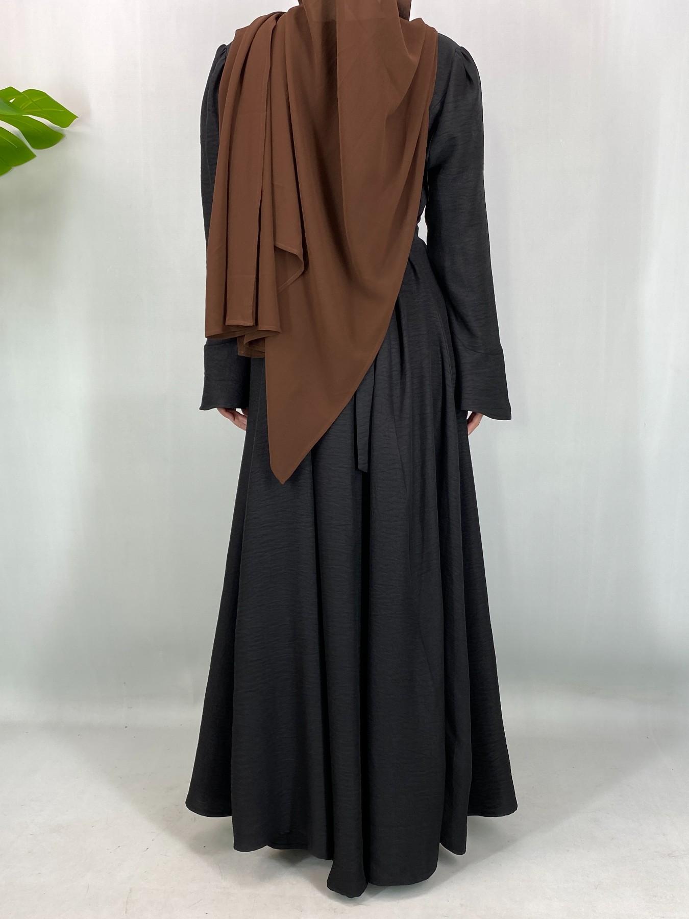 Muslim Fashion Long Robe, Modest Muslim Outfits, Exclusive for Muslim Sisters, 3 Colors, 5 Sizes, Drape Fabric, Bell Sleeves, Daily Wear, Hijab Fashion #HijabFashion #MuslimDress