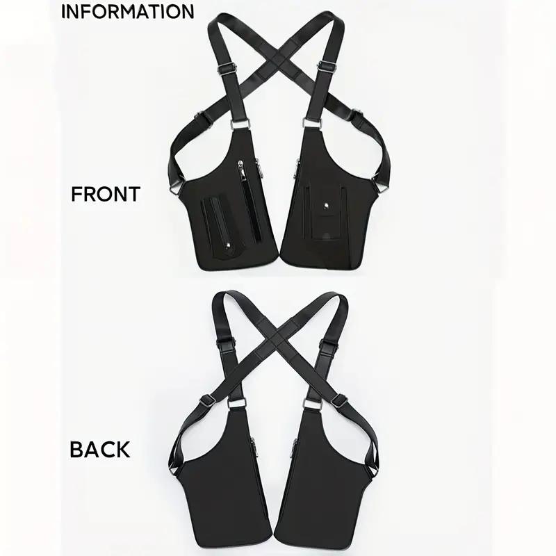 Men's retro strap underarm shoulder bag, multi-functional lightweight backpack, outdoor mobile phone bag, outdoor vest bag, multi-functional vest bag, multi-functional outdoor bag suitable for cycling, off-road, marathon, hiking, hiking, fitness, running