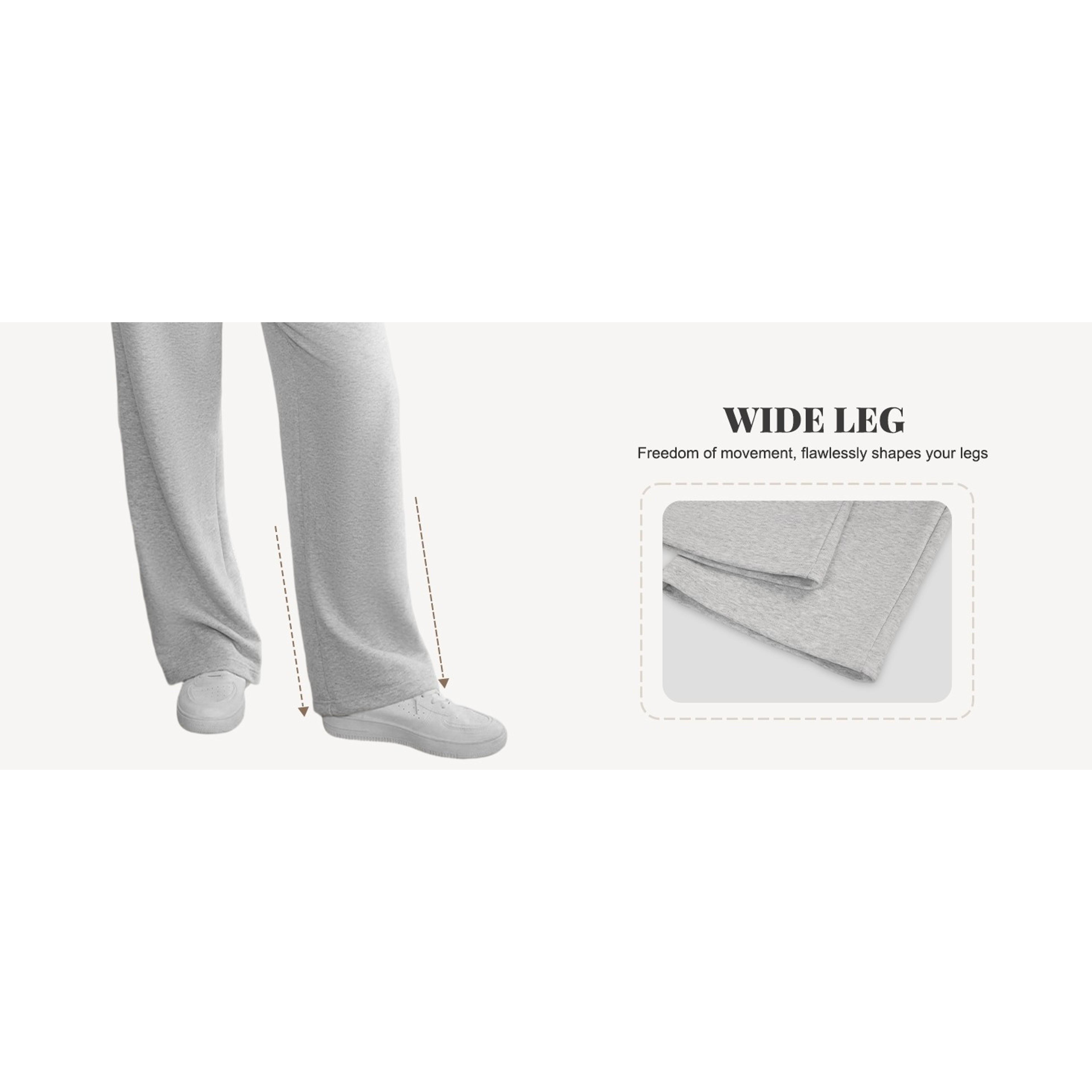 Women's Wide Leg Sweatpants with Interior Drawstring, Baggy Sweat PantsGift