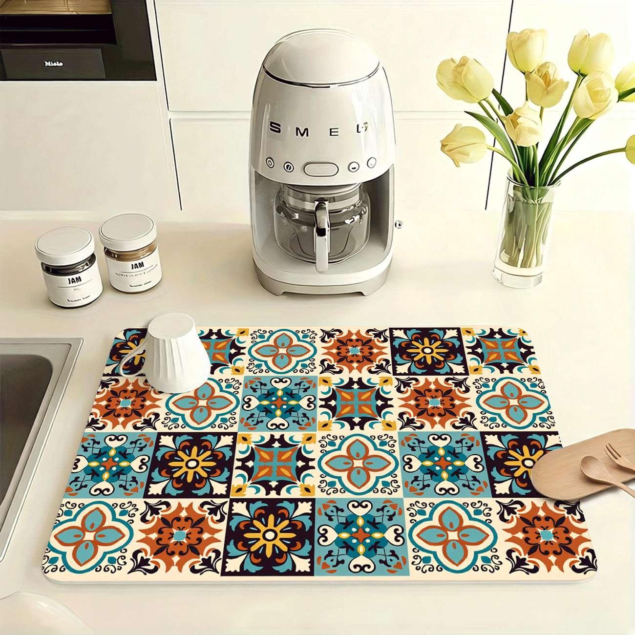 Multi-Functional Kitchen Table Mat, Rubber Coaster, Easy Clean, Water Absorbent, Non-Slip, Durable, Protects Tables, Ideal for Home Decor