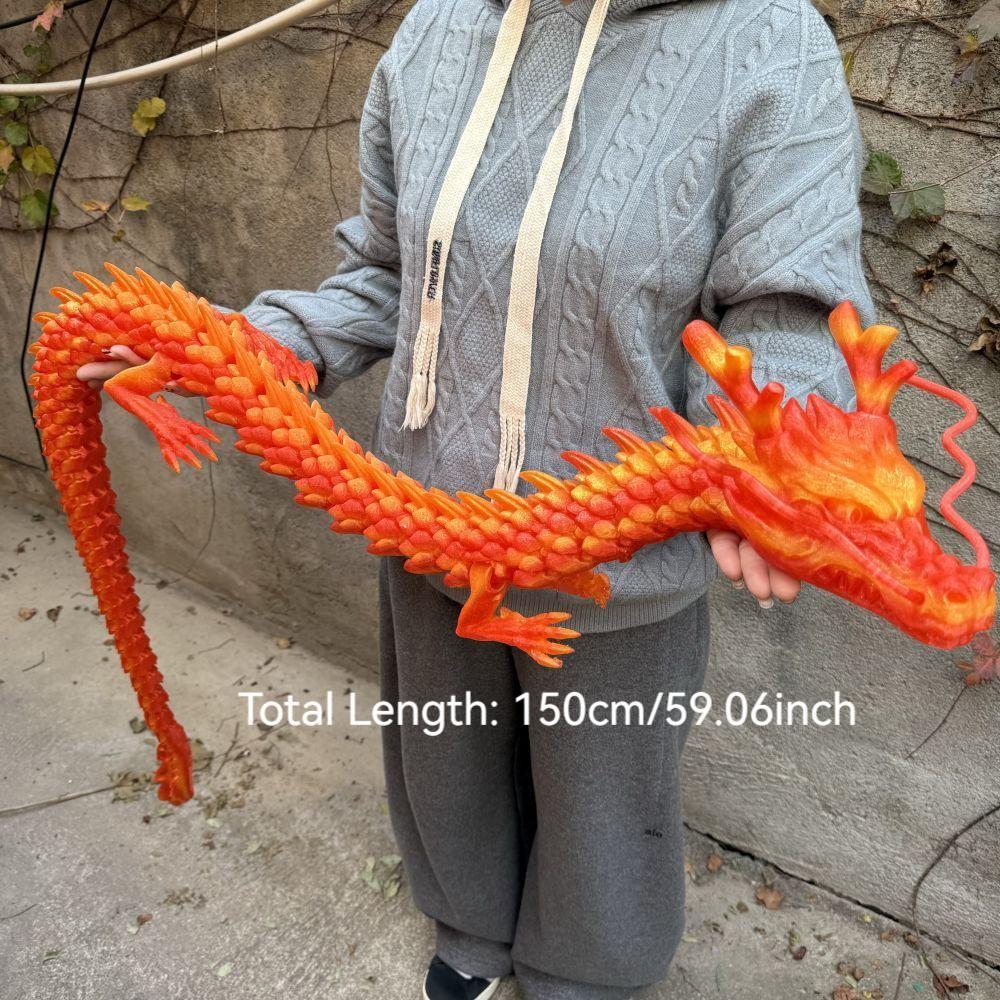 3D Printed 150cm Dragon Model, Giant Chinese Dragon Desktop Decoration, Desktop Statue, Unique Home Office Decor, Ornaments Decoration, Decorative Sculptures, Collectible Figurines, Perfect Holiday Gift, Valentine's Day Present