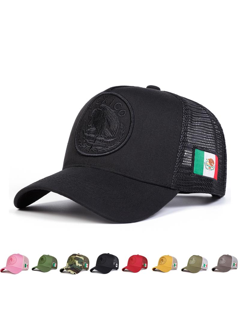 Unisex Mexican Flag Baseball Cap, Adjustable Sun Protection Hat for Spring & Fall, Casual Fitted Outdoor Travel Beach Vacation Headwear