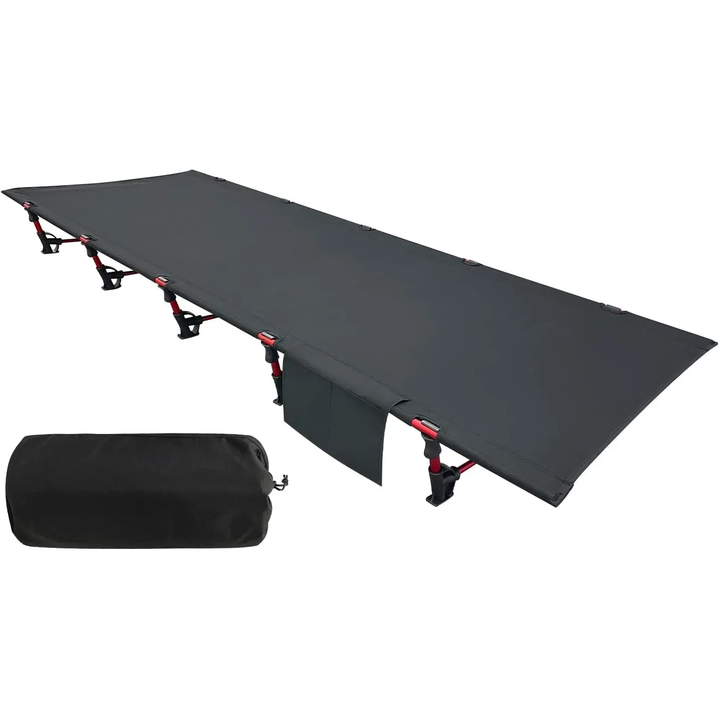 Portable Camping Cot Sleeping Cot Ultralight Backpacking Cot Bed for Outdoor Hiking Travel Beach Mountaineering (Black)