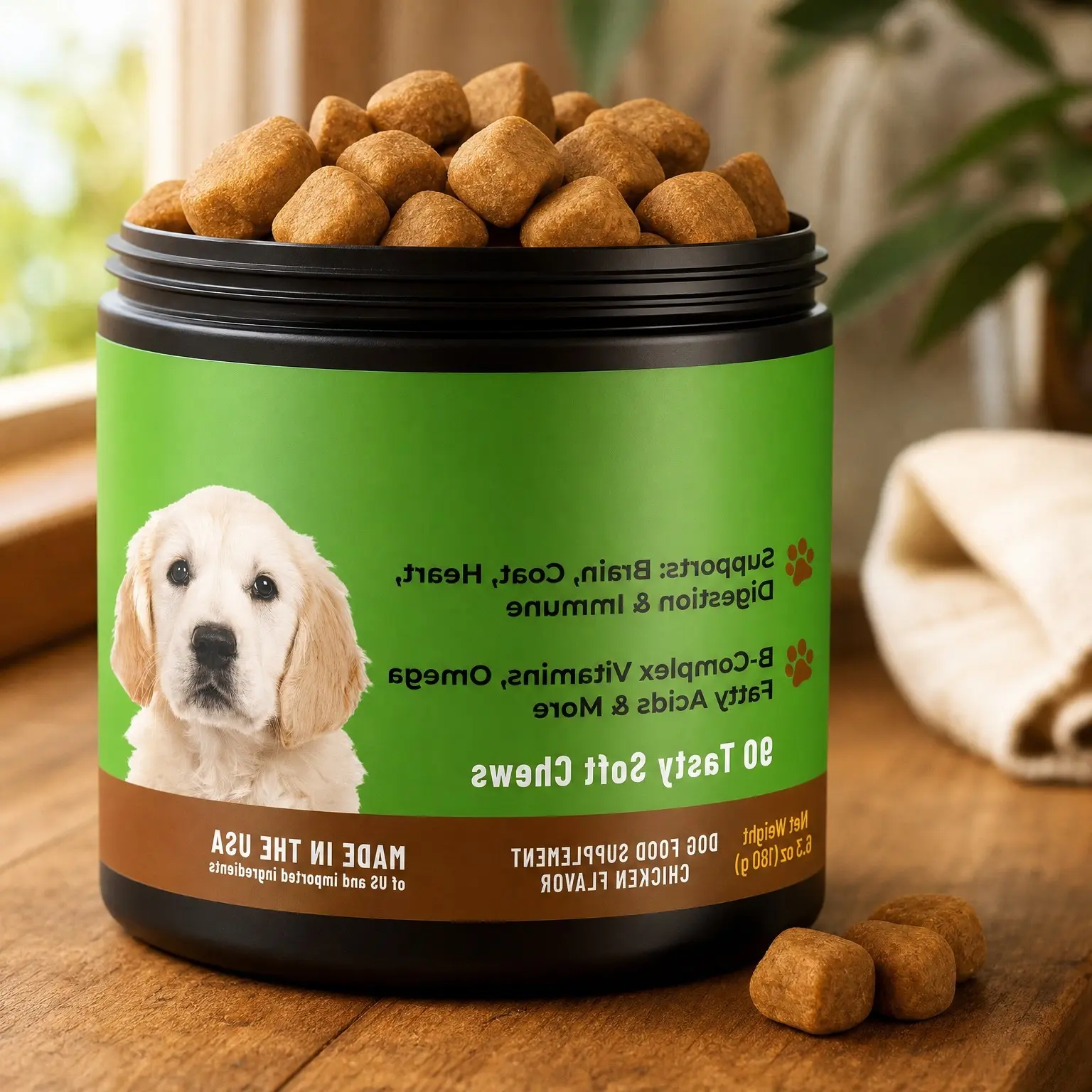 Puppy Multivitamin Chews, 90 Ct - Daily Vitamins & Supplements for Healthy Growth, Development & Overall WellnessGift