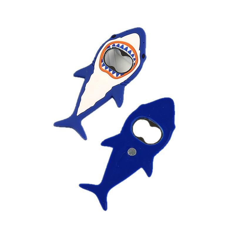 Ocean Shark PVC Soft Rubber Bottle Opener, Creative Beer Soda Silicone Opener, Durable and Easy-To-Use Design, Perfect for Parties and Home Use