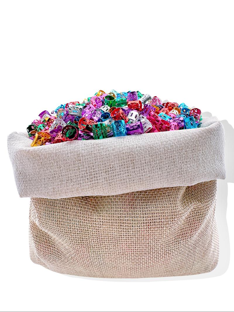 500pcs Multicolor Hair Jewelry Rings for Braids, Dreadlocks Beads, Colorful Aluminum Ring, Adjustable Metal Cuffs for Women and Girls