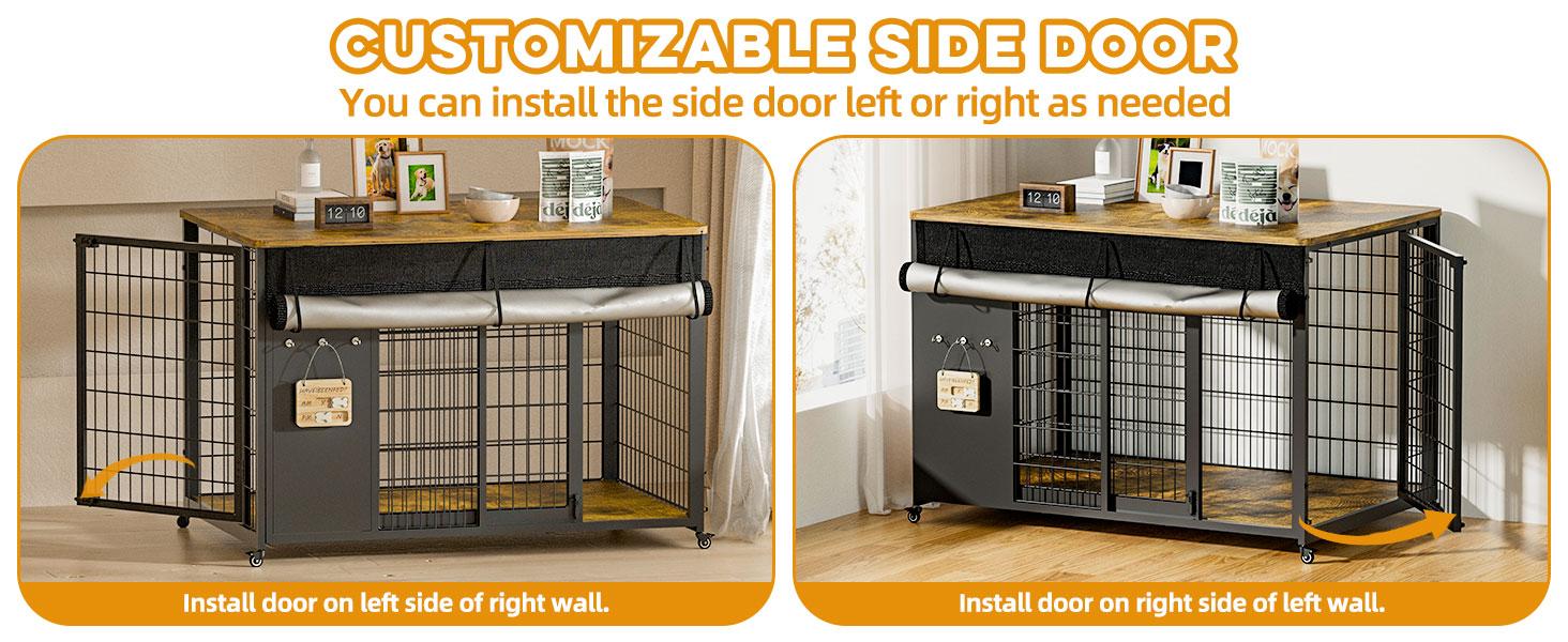 ZZWHOM Premium Solid Wood Dog Crate – Large Indoor Pet Kennel with Lockable Door, Multiple Sizes for Medium to Giant Breeds