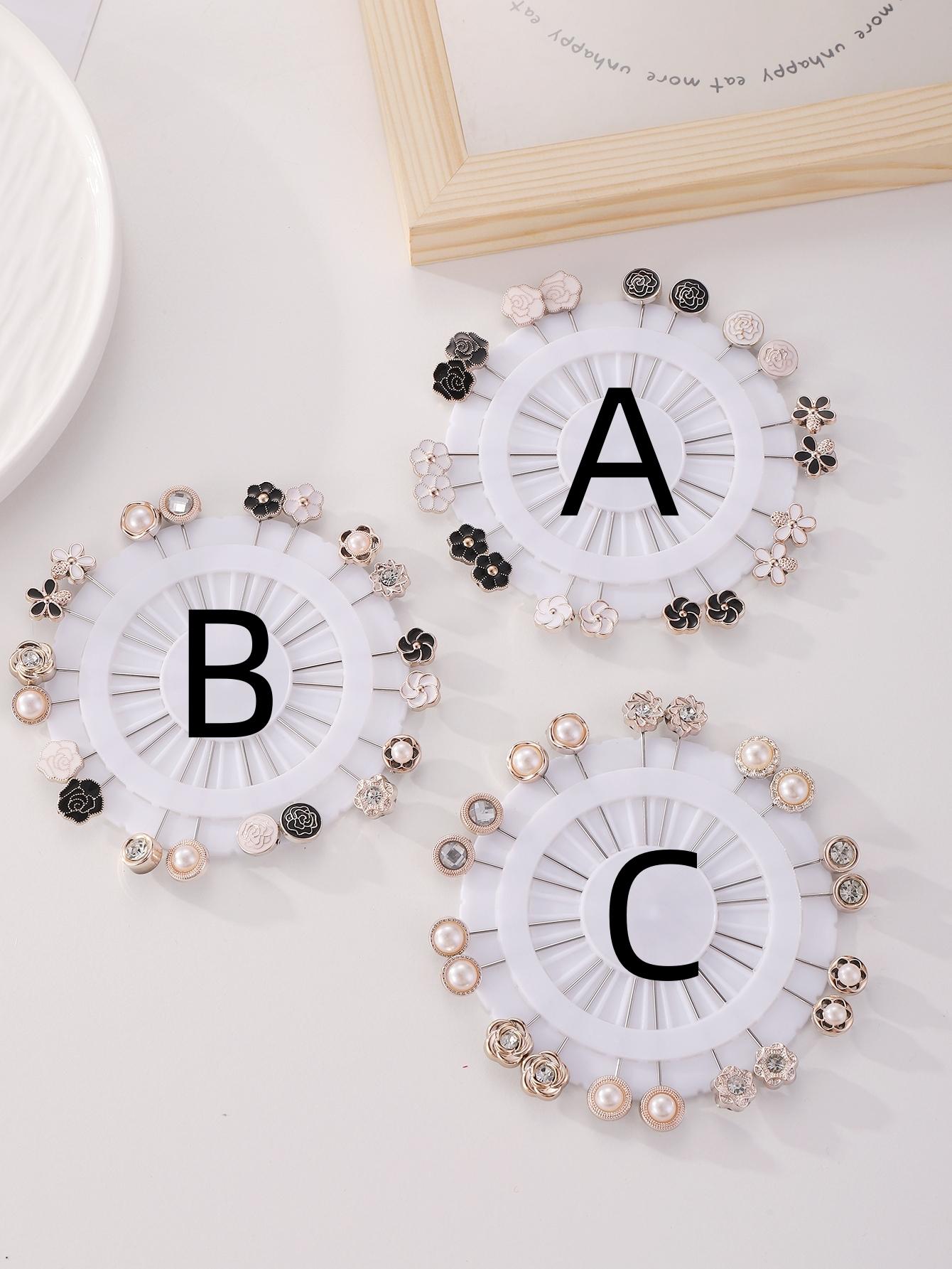 20pcs Multifunctional Head Scarf Pins, Rhinestone Fixed Knitted Scarf Accessories, Versatile Hair Accessory Set for Women