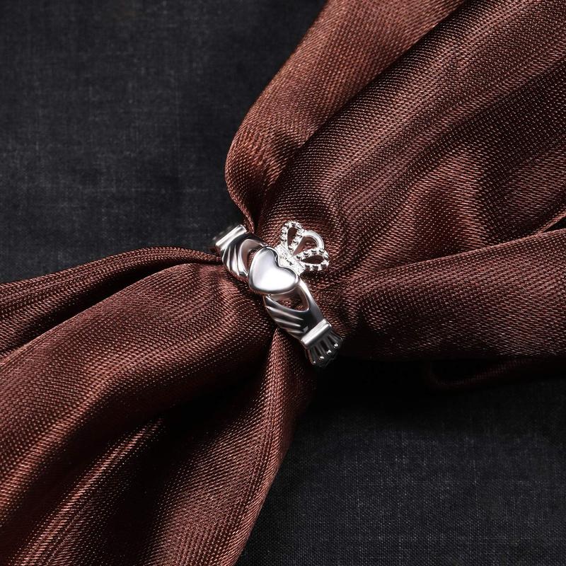 EAMTI 925 Sterling Silver Women's Claddagh Irish Ring Love Heart Celtic Knot Crown Engagement Wedding Band EAMTI 925 Sterling Silver Women's Claddagh Irish Ring Love Heart Celtic Knot Crown Engagement Wedding Band