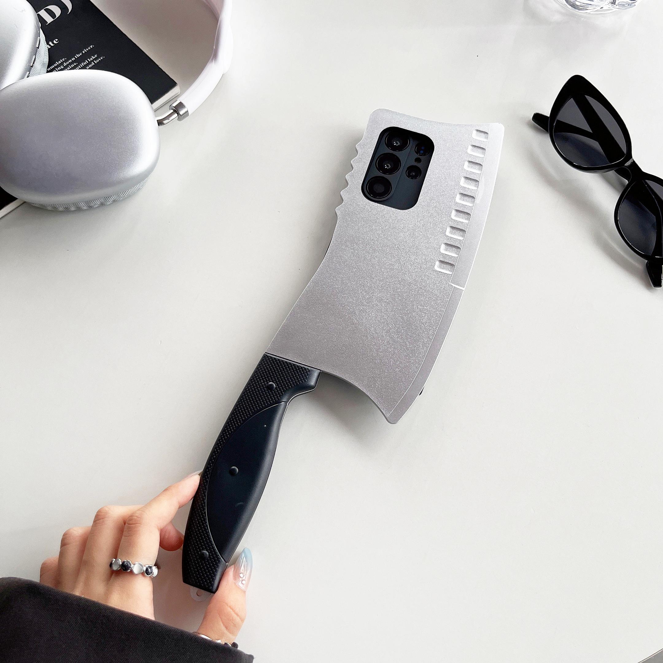 Creative Knife Design Phone Case, Funny Phone Protective Cover, Phone Accessory Compatible with Samsung Galaxy S21 S22 S23 S24 S25 Ultra Plus, Casing