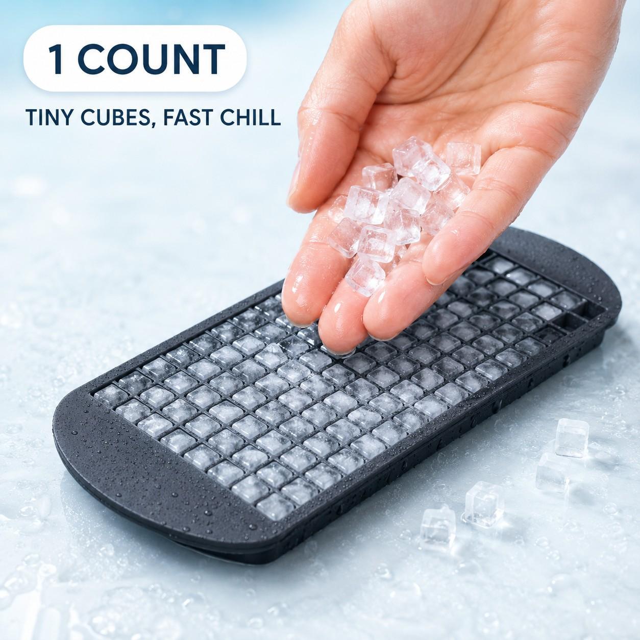 160-Cavity Silicone Mini Ice Cube Mold, Small Square Ice Tray for Drinks & DIY