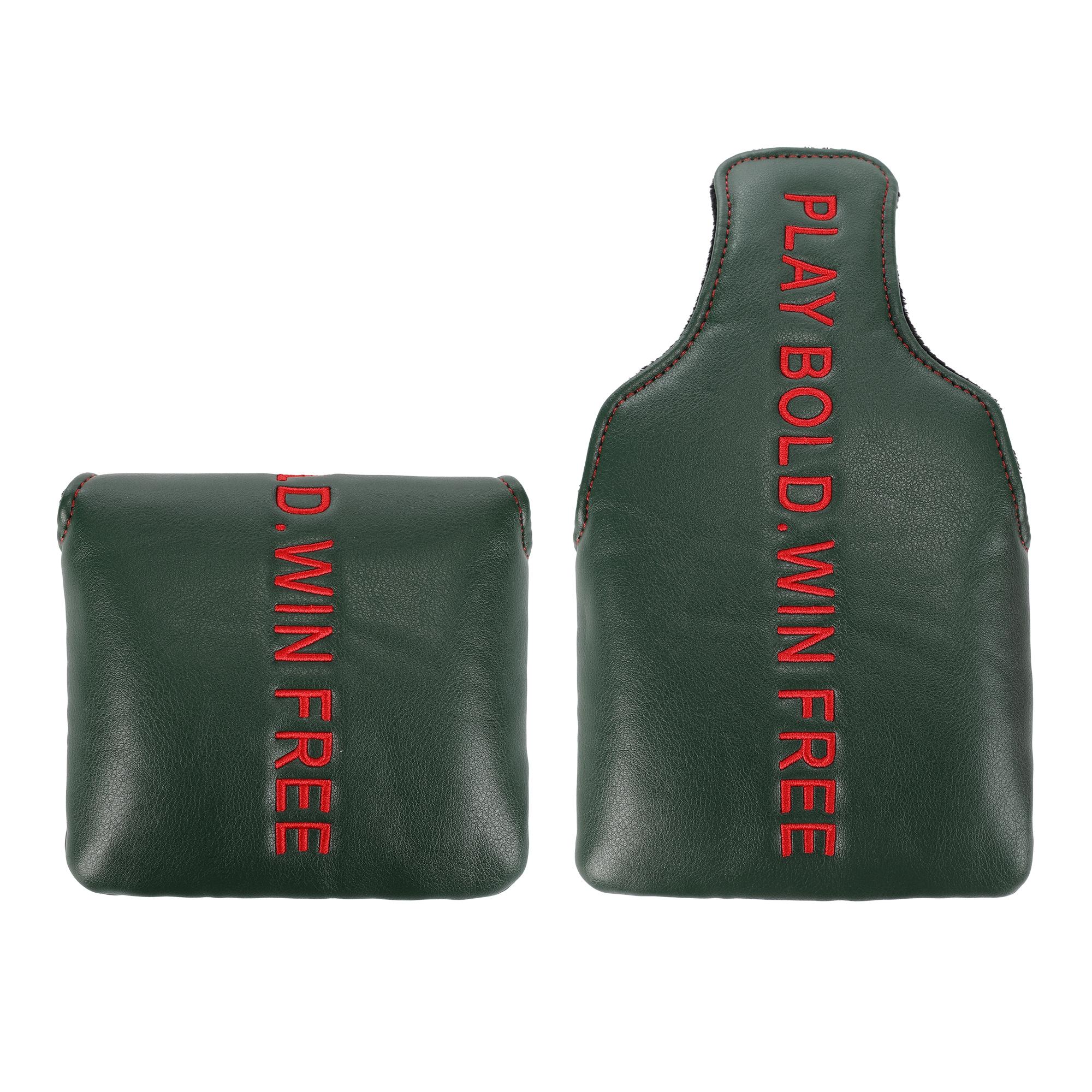 Golf Putter Cover,Durable PU material with simple lettering embroidery,Magnetic closure,Designed for Mallet putters,Golf Accessories, Golf Club Protection Covers, 5 Colors Available