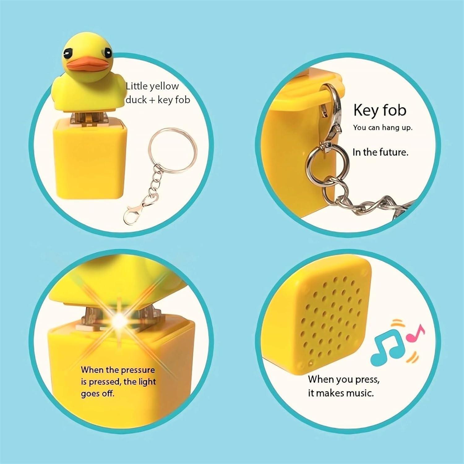 Quackey Fidget Toy Keychain, Quacking Duck Stress Reliever, Squeaky Anxiety Relief, Duck Keyboard Keycaps, Sensory Toys
