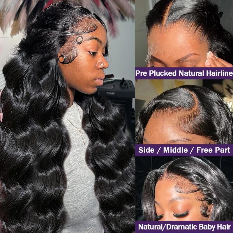 13x6 Body Wave Lace Frontal Wigs Human Hair Brazilian Lace Front Wigs Human Hair Natural Color 180% Density