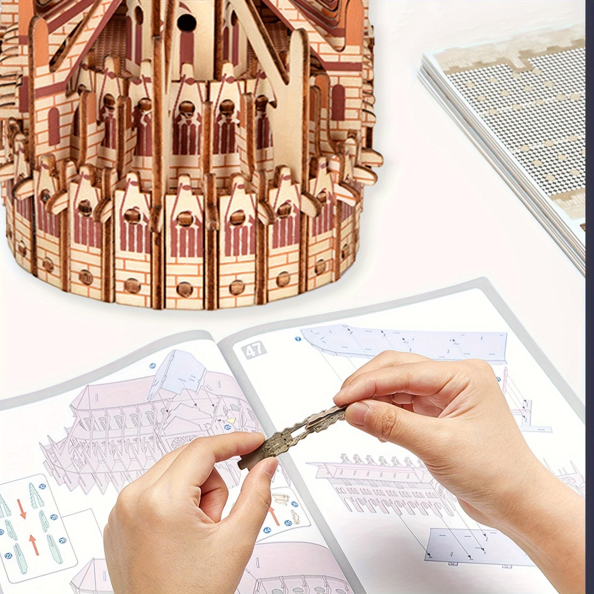 World Famous Building Theme DIY Craft, 3D Puzzle Wooden Board, Creative Assembly Brain Teaser, Perfect Holiday Gift
