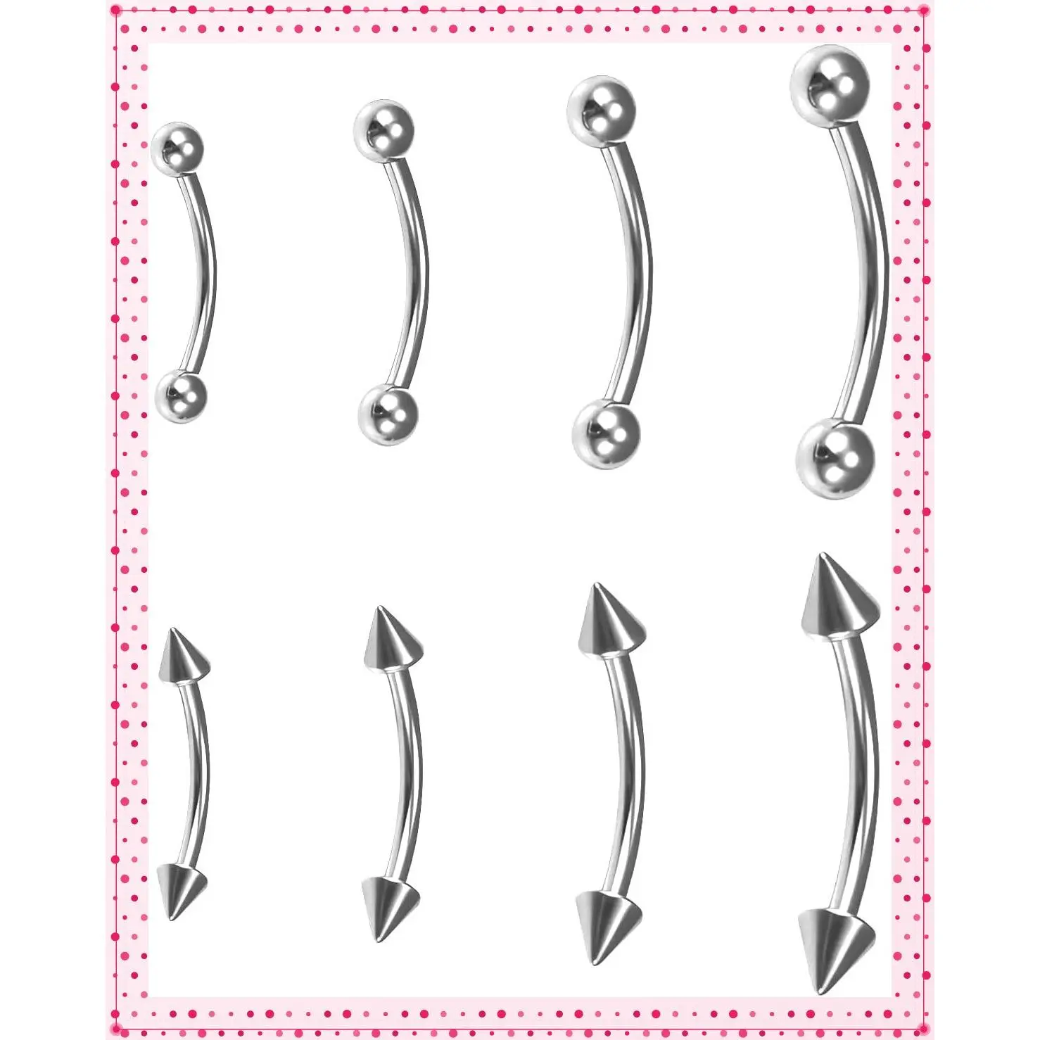 G23 Solid Titanium Eyebrow Piercing Jewelry, Gold Black Rose Gold Silver Pink Rainbow Eyebrow Rings 16G Curved Barbell,Tiny Vertical Labret Lip Jewelry Rook Piercing Jewelry for Women and MenGift