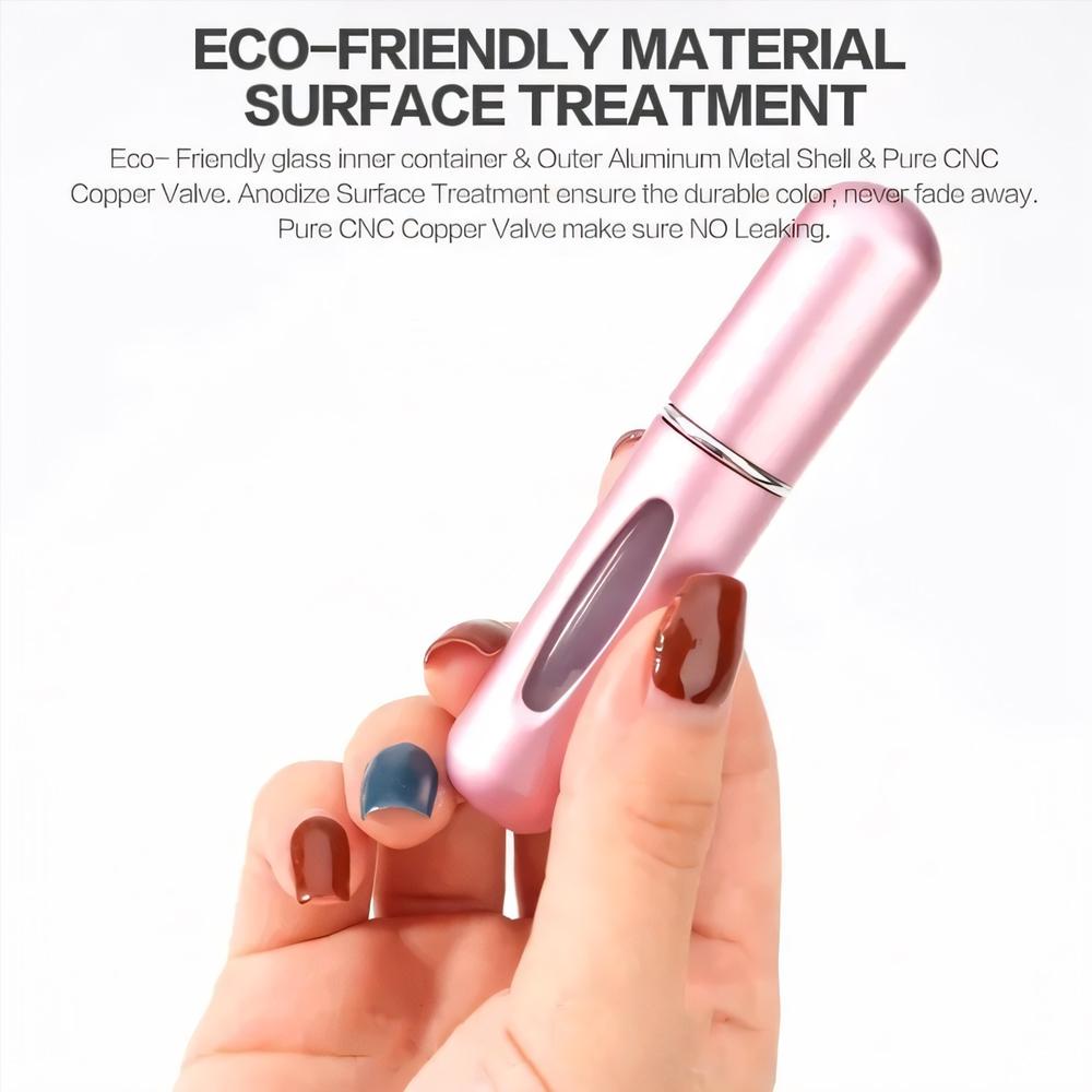 Mini 5ml Refillable Perfume Atomizer - Leak-Proof Travel Spray Bottle, TSA Approved for Airplane. Perfect Portable Fragrance Container Gift for Women, Men, Friends & Couples.