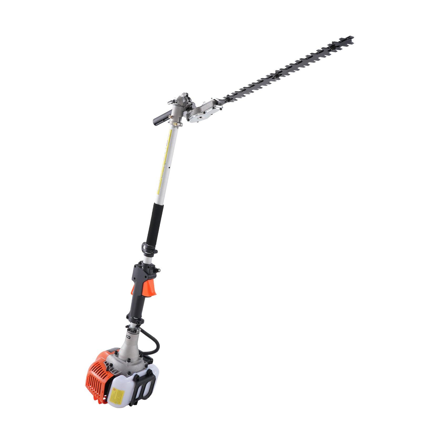 VEVOR 52CC 6-in-1 Multi-Functional Trimming Tools, Gas Hedge Trimmer, Weed Eater, String Trimmer, Brush Cutter, Edger, Pole Saw Chainsaw Pruner with Extension Pole