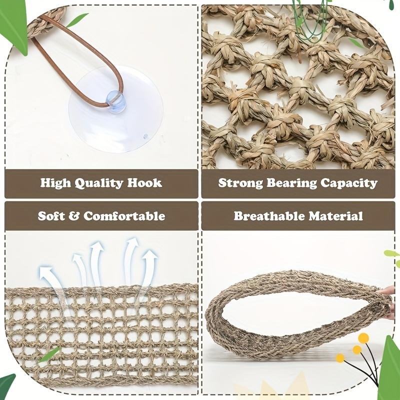 Bearded dragon hammock lizard reptile mountain climbing lounge chair seaweed fiber habitat tank accessories jungle toys suitable for hermit crab gecko snake iguana amphibians.