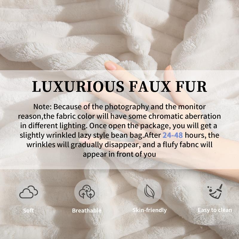 Boneless Chaise Lounge, Upholstered Sofa Bed with Throw Pillows and Armrests, No Assembly Required, Indoor Sleeper Chair- Luxurious Plush Corduroy Chair Bed for Living Room