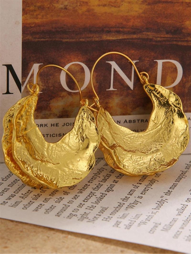 Vintage Texture Metal Design Hoop Earrings (1 Pair), Fashionable Jewelry for Women, Daily Ear Decor, Trendy All-match & Exquisite Jewelry for Birthday Gift
