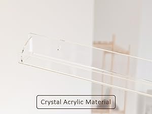 30 Inch Clear Nail Polish Wall Rack with Removable End Caps Set of 6, Acrylic Nail Polish Organizer Wall Mounted,Nail Polish Sorage Shelves for 192 Bottles (30 Inch)