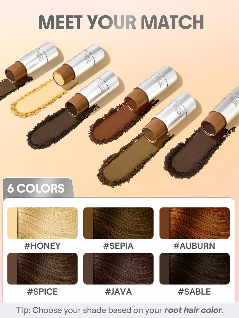 SHEGLAM HAIR Fix & Fill Hairline Powder-Spice,4-IN-1 Hairline Powder Stick For Hairline,Parted Hair,Contour Powder And Brow Powder,Quick Fix For Sparse Hairline,Hair Shadow Powder,Root Touch Up Hair Powder,Long-Lasting Results