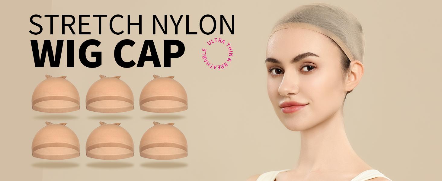 Light Brown Stocking Wig Caps Stretchy Nylon Wig Caps for Women